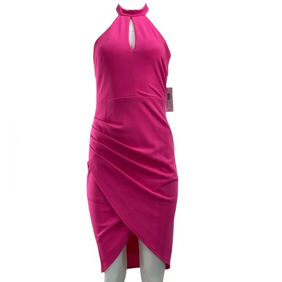 Bisou Bisou Cold Shoulder Pink Dress Sz 4 NWT - Picture 1 of 10
